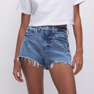 Good American Good 90’s Short Blue Denim Shorts NWOT size 16